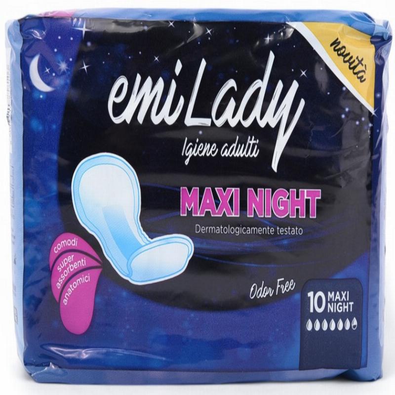 ЖІНОЧІ УРОЛОГІЧНІ ПРОКЛАДКИ EMI LADY MAXI NIGHT НІЧНІ 7 крапель